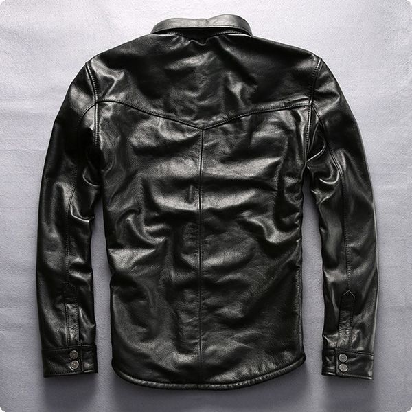 men's leather & faux 2021 spring single breasted slim fit mens cow genuine jackets turn down collar motorcycle for male coat blouson mo, Black
men's leather & faux 2021 spring single breasted slim fit mens cow genuine jackets turn down collar motorcycle for male coat blouson mo, Black