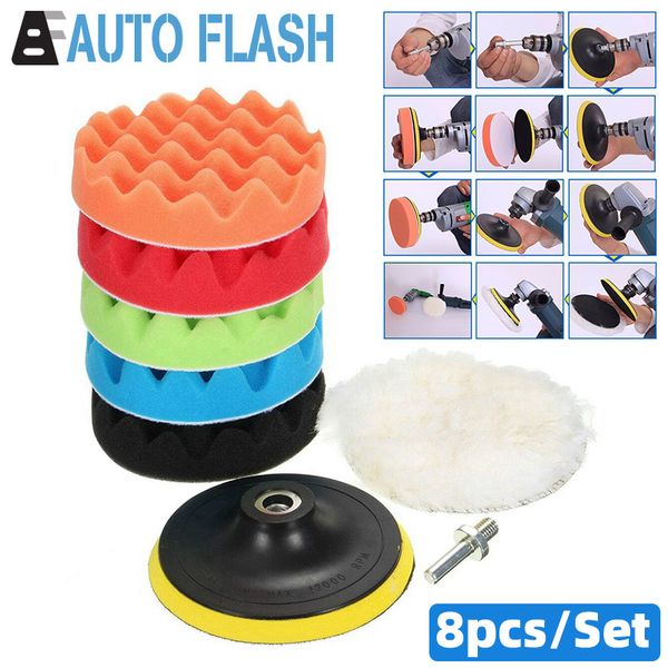 8pcs/set car polishing pad 3/4/5/6/7 inch sponge buffing waxing polish buffer drill wheel polisher removes scratches paint care
8pcs/set car polishing pad 3/4/5/6/7 inch sponge buffing waxing polish buffer drill wheel polisher removes scratches paint care