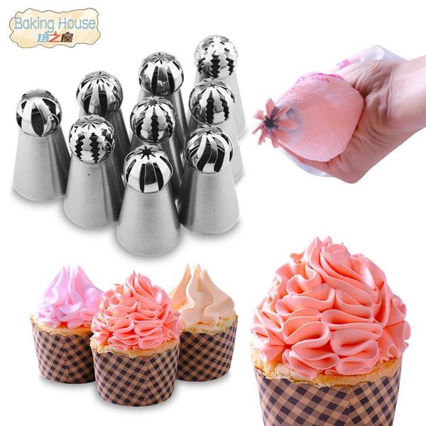 9 pcs россии сферически шаровые из нержавеющей стали обледенение piping форсунка кондитерские изделия советы fondant cupcake выпечка совет t
9 pcs россии сферически шаровые из нержавеющей стали обледенение piping форсунка кондитерские изделия советы fondant cupcake выпечка совет t