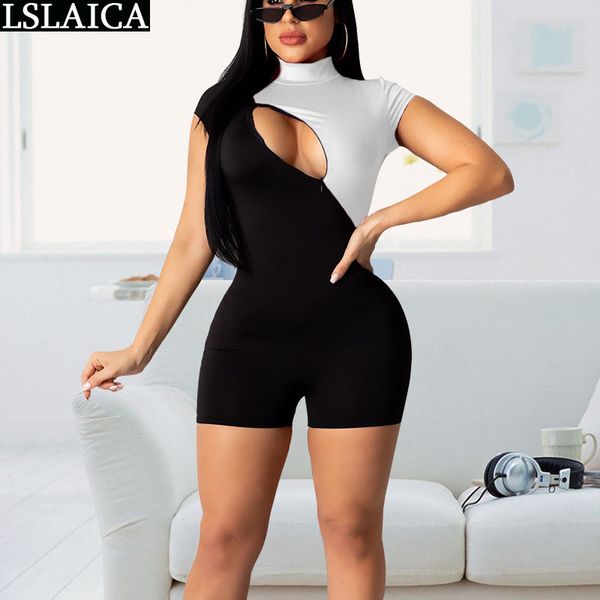 rompers womens jumpsuit short sleeve color matching zipper decorated jumpsuits for women slim elegant women bodysuit, Black;white
rompers womens jumpsuit short sleeve color matching zipper decorated jumpsuits for women slim elegant women bodysuit, Black;white