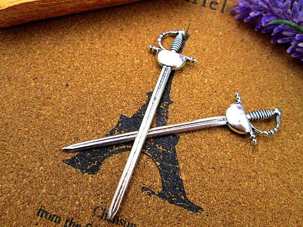 18pcs sword charms silver tone long fencing sword knife charms pendant 23x85mm, Bronze;silver
18pcs sword charms silver tone long fencing sword knife charms pendant 23x85mm, Bronze;silver