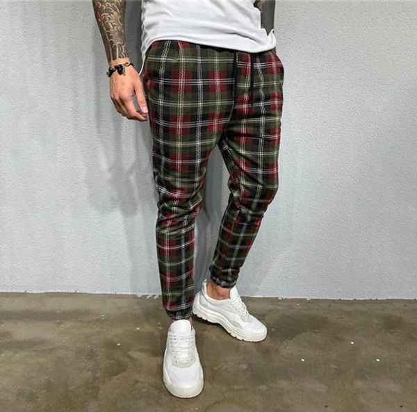 men designer plaid print pants fashion pockets skinny pants casual active running pants men clothing, Black
men designer plaid print pants fashion pockets skinny pants casual active running pants men clothing, Black