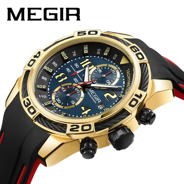megir men's sports watch quartz watches luminous waterproof silicone strap 2045g, Slivery;brown
megir men's sports watch quartz watches luminous waterproof silicone strap 2045g, Slivery;brown