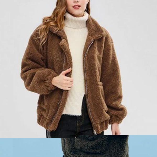 women cardigans ladies warm jumper fleece faux fur coat outwear women's jackets winter coat, Black;brown
women cardigans ladies warm jumper fleece faux fur coat outwear women's jackets winter coat, Black;brown