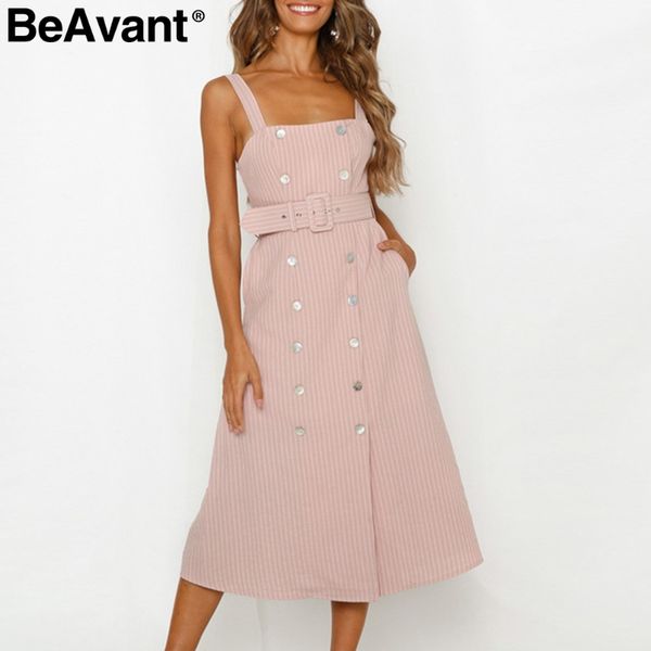 beavant elegant striped summer dress women spaghetti straps sash belt button midi dresses casual streetwear ladies vestidos 2019, Black;gray
beavant elegant striped summer dress women spaghetti straps sash belt button midi dresses casual streetwear ladies vestidos 2019, Black;gray