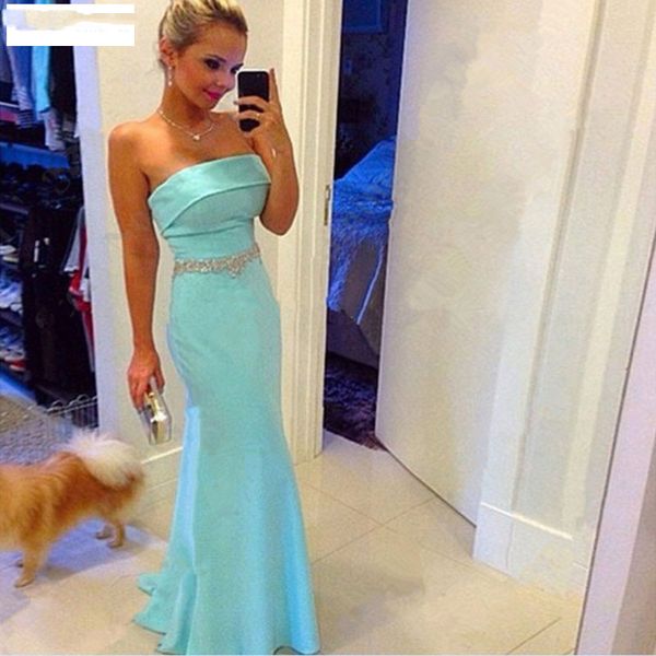 trumpet strapless formal prom dress floor length sleeveless beading belt ruched robe de soiree evening gowns vestidos, Black
trumpet strapless formal prom dress floor length sleeveless beading belt ruched robe de soiree evening gowns vestidos, Black