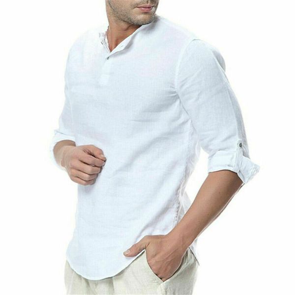 men casual pullover shirt loose long sleeve solid summer shirt beach holiday daily clothes, White;black
men casual pullover shirt loose long sleeve solid summer shirt beach holiday daily clothes, White;black