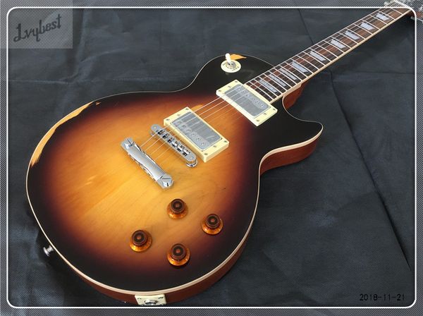 wholesale - customized electric guitar with maple board relic effect chrome parts relic binding color fret nibs
wholesale - customized electric guitar with maple board relic effect chrome parts relic binding color fret nibs