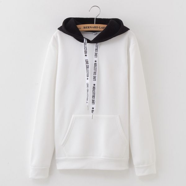 white patchwork hoodie women long sleeve cute contrast hooded sweatshirt kangaroo fall pocket print drawstring hoodies, Black
white patchwork hoodie women long sleeve cute contrast hooded sweatshirt kangaroo fall pocket print drawstring hoodies, Black