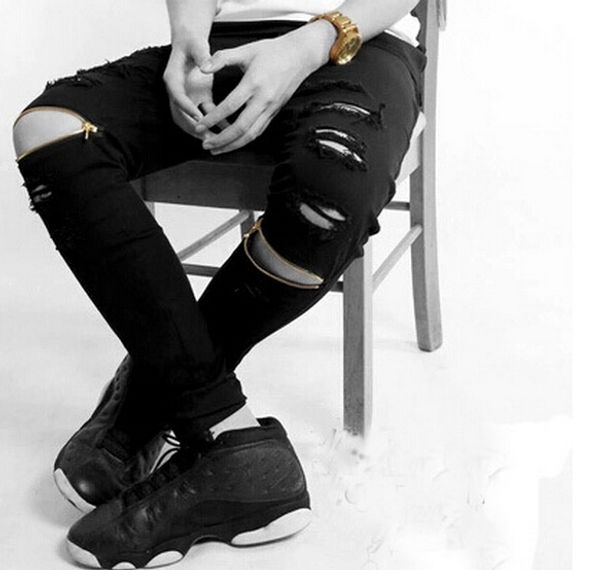 2017 new ripped frayed zipper slim fit jeans for men skinny destroyed famous slim brand designer hip hop swag black biker jeans, Blue
2017 new ripped frayed zipper slim fit jeans for men skinny destroyed famous slim brand designer hip hop swag black biker jeans, Blue