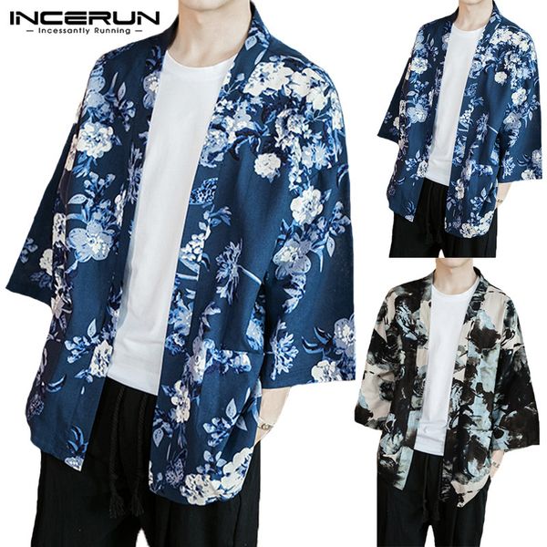incerun men outerwear 3/4 sleeve floral printed trench coat men kimono retro streetwear cotton chinese style cardigan s-5xl, Tan;black
incerun men outerwear 3/4 sleeve floral printed trench coat men kimono retro streetwear cotton chinese style cardigan s-5xl, Tan;black