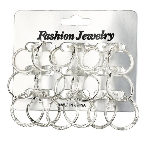 9pair gold color big circle hoop earrings set for women vintage steampunk ear clip wedding party jewelry gift, Golden;silver
9pair gold color big circle hoop earrings set for women vintage steampunk ear clip wedding party jewelry gift, Golden;silver