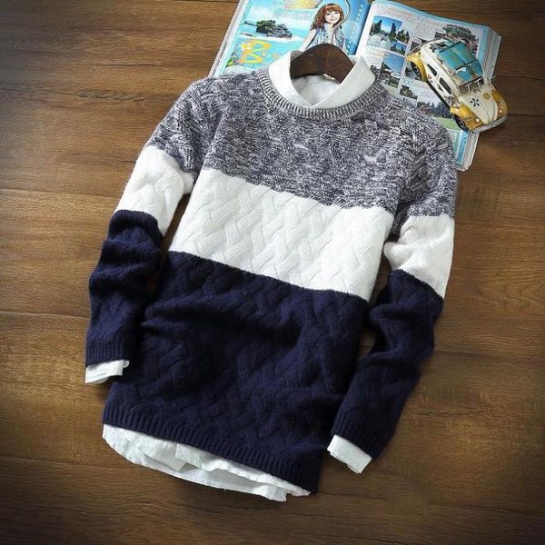 autumn and winter clothes men youth students slim male sweater round neck pullover sweater sweaters pullover 2xl stitching top, White;black
autumn and winter clothes men youth students slim male sweater round neck pullover sweater sweaters pullover 2xl stitching top, White;black