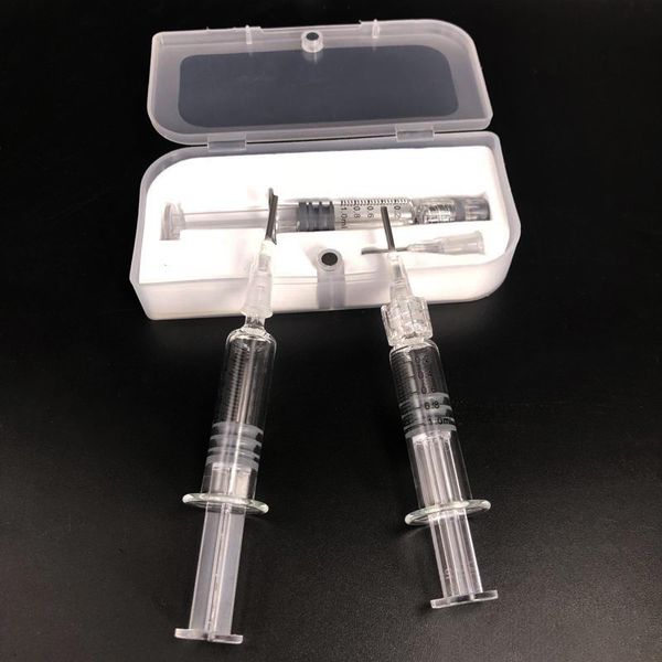 1ML Pyrex Glass Syringe Vaping Coil Winding Jig Tool With Needle For 92a3 AC1003 A9 Cell Carts Co2 Thick Oil Plastic Box Packaging