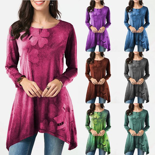 women's blouses & shirts women ruffles irregular print floral o neck tunic blouse long sleeve loose tunics 2021 lady vintage casual bl, White
women's blouses & shirts women ruffles irregular print floral o neck tunic blouse long sleeve loose tunics 2021 lady vintage casual bl, White