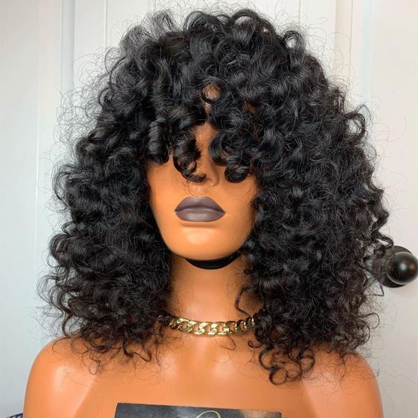 peruvian water wave short full lace human hair wigs with bangs 180density glueless full lace fringer wigs for black women, Black;brown
peruvian water wave short full lace human hair wigs with bangs 180density glueless full lace fringer wigs for black women, Black;brown