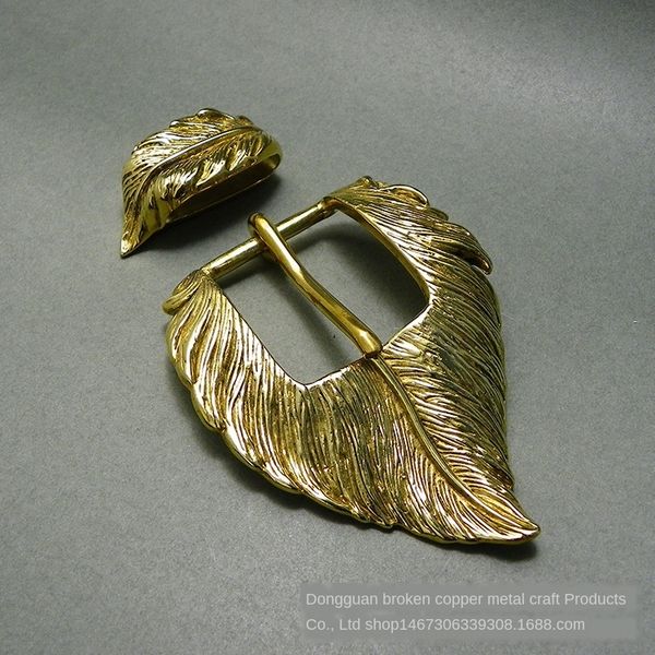 pure copper feather two-piece set creative pin buckle manual belt belt d buckle, Slivery;black 
pure copper feather two-piece set creative pin buckle manual belt belt d buckle, Slivery;black