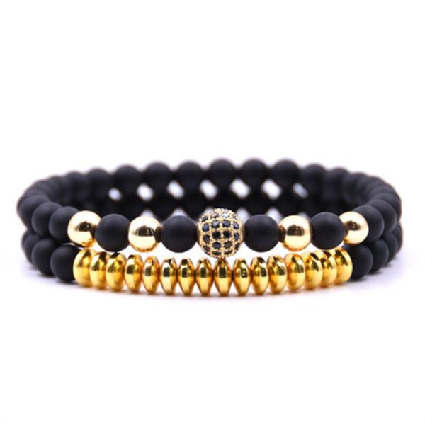 2 pcs/1 set micro inlaid zircon stretch men women beads bracelet black gold color luxury gift
2 pcs/1 set micro inlaid zircon stretch men women beads bracelet black gold color luxury gift