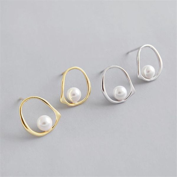 new temperament irregular 925 sterling silver jewelry hollow fashion personality geometric pearl stud earrings se917, Golden;silver
new temperament irregular 925 sterling silver jewelry hollow fashion personality geometric pearl stud earrings se917, Golden;silver