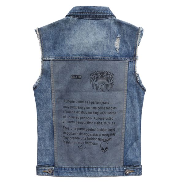 sokotoo men's trendy letters printed patchwork jean vest holes ripped denim fringe waistcoat tank top, Black;white
sokotoo men's trendy letters printed patchwork jean vest holes ripped denim fringe waistcoat tank top, Black;white