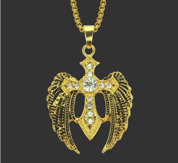 creative new european and american individuality hip-hop diamond-inlaid cross wing pendant necklace boutique hip-hop rap jewelry, Silver
creative new european and american individuality hip-hop diamond-inlaid cross wing pendant necklace boutique hip-hop rap jewelry, Silver