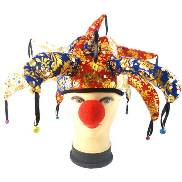 

party supplies the clown hat with bell halloween decoration show headdress funny costume ball cosplay craft jester cap tiaras