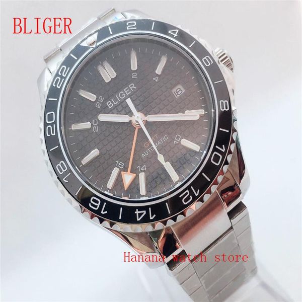 bliger new 41mm blac dial automatic mechanical mens gmt watch luxury sapphire glass luminous waterproof calendar wristwatch men, Slivery;brown
bliger new 41mm blac dial automatic mechanical mens gmt watch luxury sapphire glass luminous waterproof calendar wristwatch men, Slivery;brown