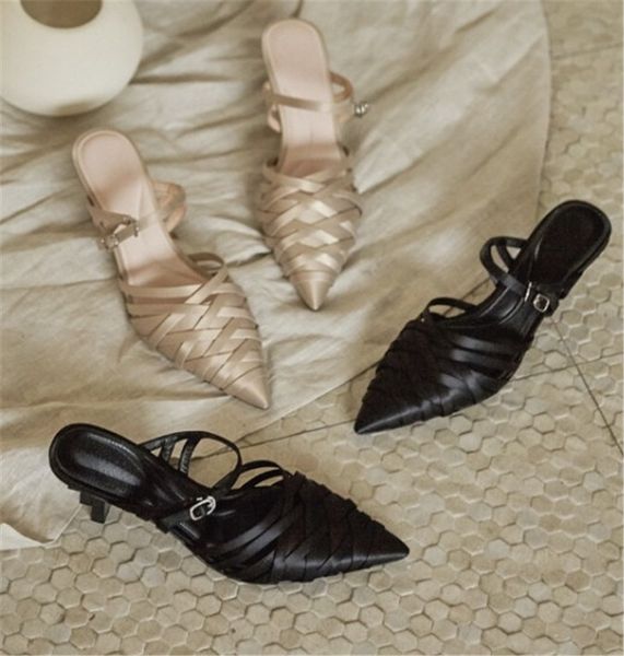 new style women knit pointed shoes genuine leather silk lady high heel slippers personality abnormal heels shoes epacket, Black
new style women knit pointed shoes genuine leather silk lady high heel slippers personality abnormal heels shoes epacket, Black