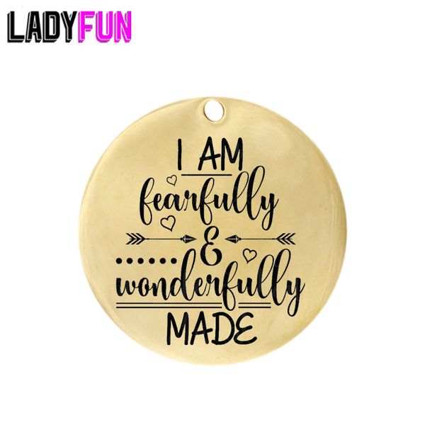 i am fearfully and wonderfully made" stainless steel charms 25mm high polish mirror surface jewelry pendant tag 20pcs/lot, Bronze;silver
i am fearfully and wonderfully made" stainless steel charms 25mm high polish mirror surface jewelry pendant tag 20pcs/lot, Bronze;silver