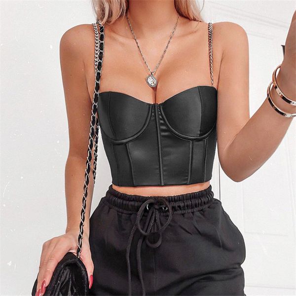 fashion women sleeveless bustier crop chain strap vest tube 2020 summer party ladies tank short slim woman clothes, White
fashion women sleeveless bustier crop chain strap vest tube 2020 summer party ladies tank short slim woman clothes, White