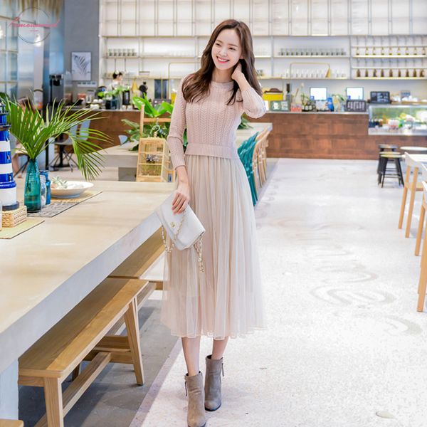 new elegant knitted sweater dress women casual autumn winter sweater mesh patchwork midi dress party dress, Black;gray
new elegant knitted sweater dress women casual autumn winter sweater mesh patchwork midi dress party dress, Black;gray
