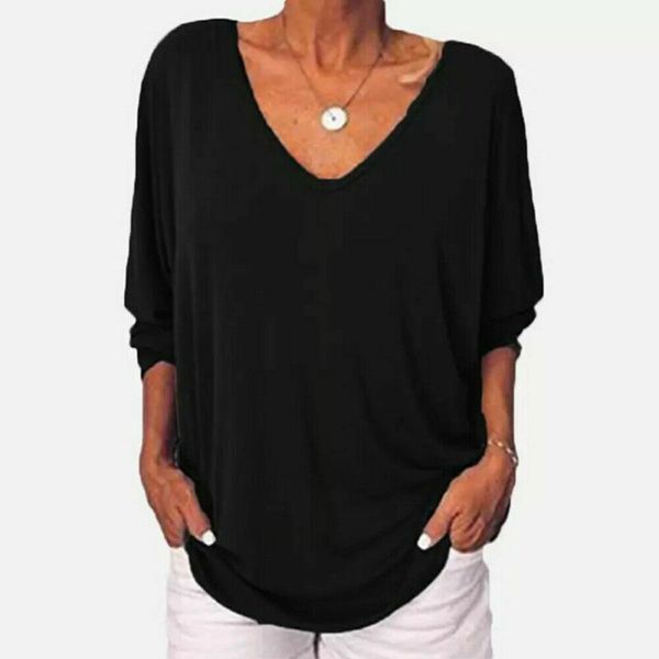 women's 3/4 sleeve v-neck tee shirts plus size large back button t-shirt new fashion, White
women's 3/4 sleeve v-neck tee shirts plus size large back button t-shirt new fashion, White