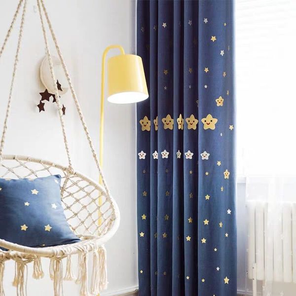 cartoon blue cute star embroidery shade curtains for living dining room bedroom
cartoon blue cute star embroidery shade curtains for living dining room bedroom