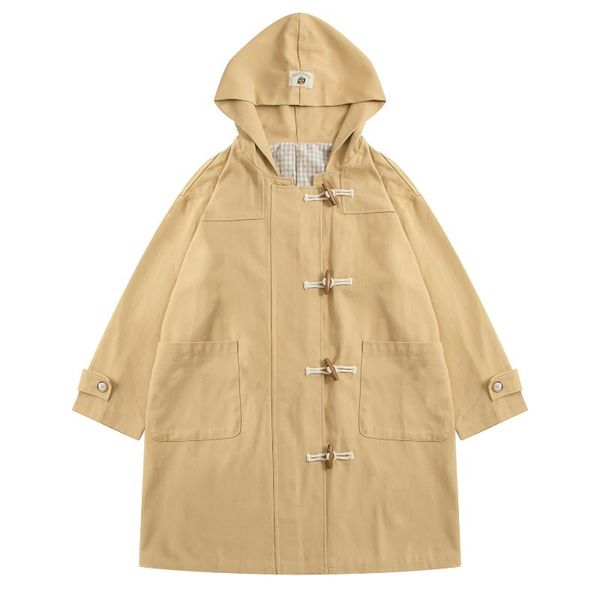 autumn winter new horns buckle women wool blends coats hooded outerwear ladies loose long coat khaki plaid liner cute patch, Black
autumn winter new horns buckle women wool blends coats hooded outerwear ladies loose long coat khaki plaid liner cute patch, Black