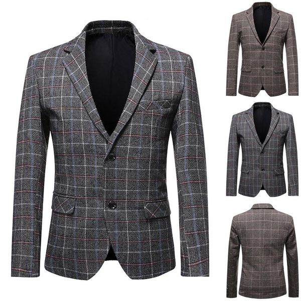 men's plaid new style long sleeve casual suit slim fit blazer jacket slim autumn suit blazer formal business male jacket, White;black
men's plaid new style long sleeve casual suit slim fit blazer jacket slim autumn suit blazer formal business male jacket, White;black