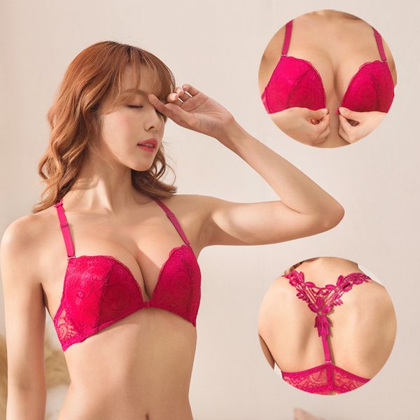 seamless push up bra adjustable lace bralette breathable front closure underwear without steel ring gather bras for women, Red;black
seamless push up bra adjustable lace bralette breathable front closure underwear without steel ring gather bras for women, Red;black