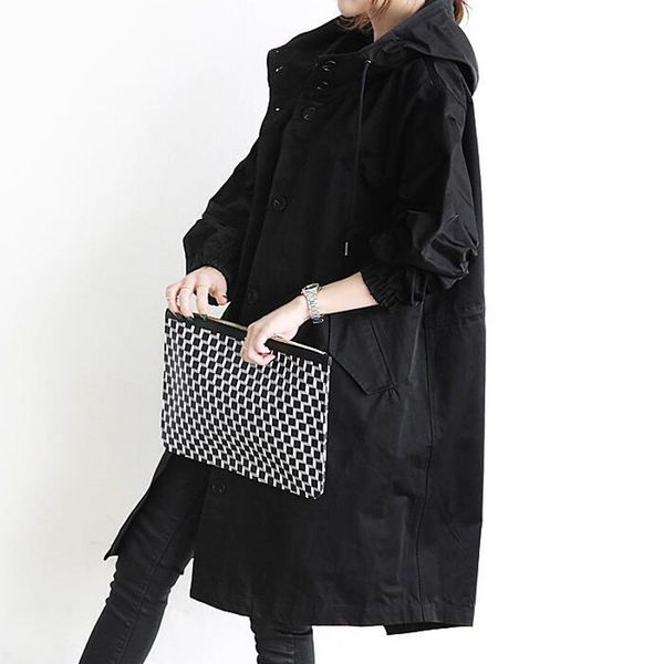 women's trench coats 2021 spring and autumn long coat single-breasted british style loose long-sleeved plus size, Tan;black
women's trench coats 2021 spring and autumn long coat single-breasted british style loose long-sleeved plus size, Tan;black