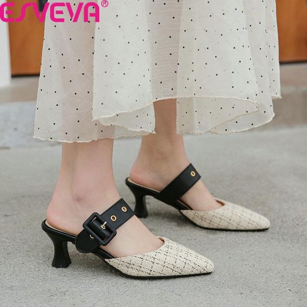 esveva 2020 острым носом пряжки женщины насосы лето квадратный каблук slingback женская обувь искусственная кожа ткань модные сандалии разме, Black
esveva 2020 острым носом пряжки женщины насосы лето квадратный каблук slingback женская обувь искусственная кожа ткань модные сандалии разме, Black