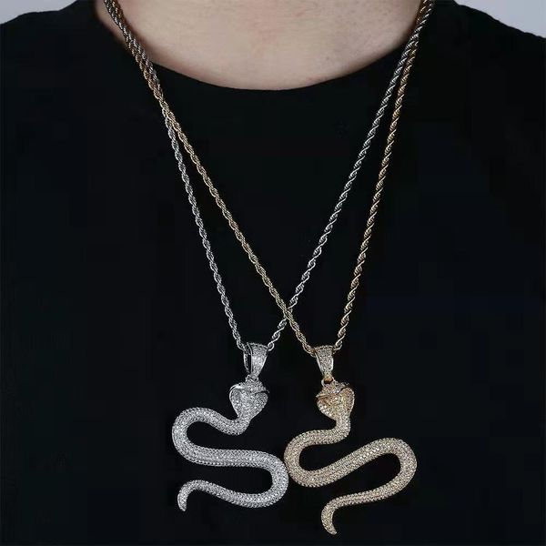 hip hop iced out cobra pendant necklaces for men women luxury designer gold silver bling dimaond snake pendants gold chain necklace jewelry
hip hop iced out cobra pendant necklaces for men women luxury designer gold silver bling dimaond snake pendants gold chain necklace jewelry