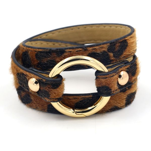 european and korean fashion bracelet brown multi-layer 3-ring alloy ring leopard horse hair pu faux leather bracelet female jewelry, Golden;silver
european and korean fashion bracelet brown multi-layer 3-ring alloy ring leopard horse hair pu faux leather bracelet female jewelry, Golden;silver