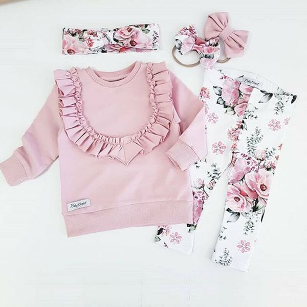 usa flower baby girls kids outfits clothes long sleeve ruffle pants trousers, White
usa flower baby girls kids outfits clothes long sleeve ruffle pants trousers, White