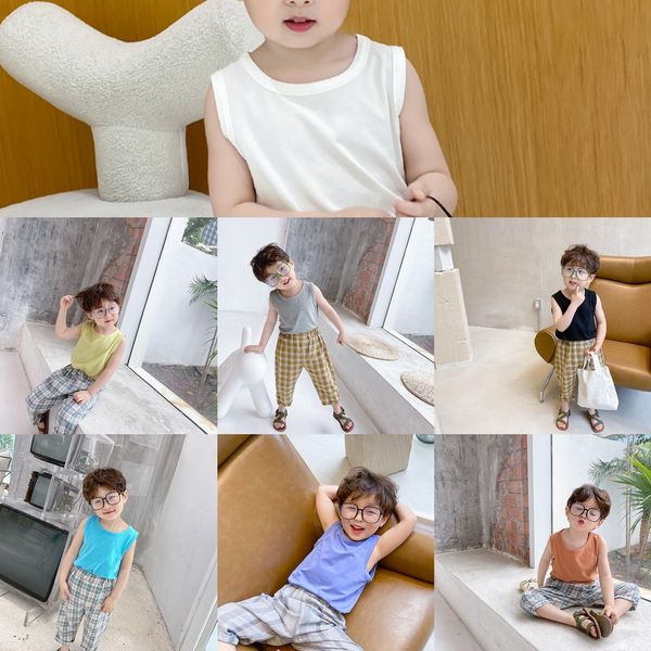 2020 boy thin baby vest vest casual solid color t-shirt baby sleeveless stretch t-shirt, Blue
2020 boy thin baby vest vest casual solid color t-shirt baby sleeveless stretch t-shirt, Blue