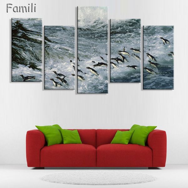 5 Panel Painted Modern Animal Oil Painting On Canvas Wall Art for Living Room Decor Picture Penguin Painting Canvas Painting
5 Panel Painted Modern Animal Oil Painting On Canvas Wall Art for Living Room Decor Picture Penguin Painting Canvas Painting