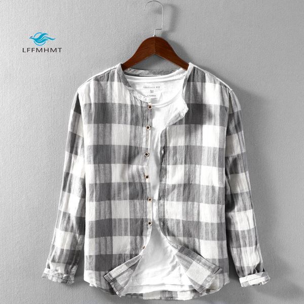 men spring and autumn fashion brand japan style vintage plaid cotton linen long sleeve shirt male casual thin shirts cloth, White;black
men spring and autumn fashion brand japan style vintage plaid cotton linen long sleeve shirt male casual thin shirts cloth, White;black