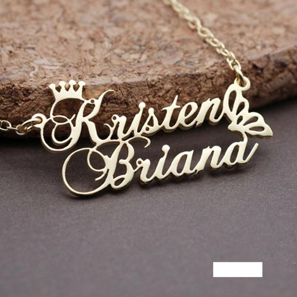 personalized princess crown double name necklace stainless steel butterfly pendants for lovers women men custom jewelry gifts, Silver
personalized princess crown double name necklace stainless steel butterfly pendants for lovers women men custom jewelry gifts, Silver