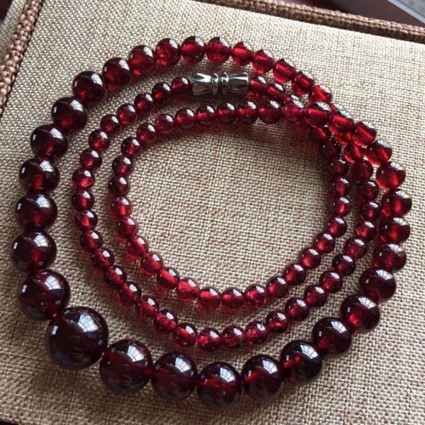 6-14mm women's natural dark red garnet round gemstone beads necklace 18" aaa, Silver
6-14mm women's natural dark red garnet round gemstone beads necklace 18" aaa, Silver