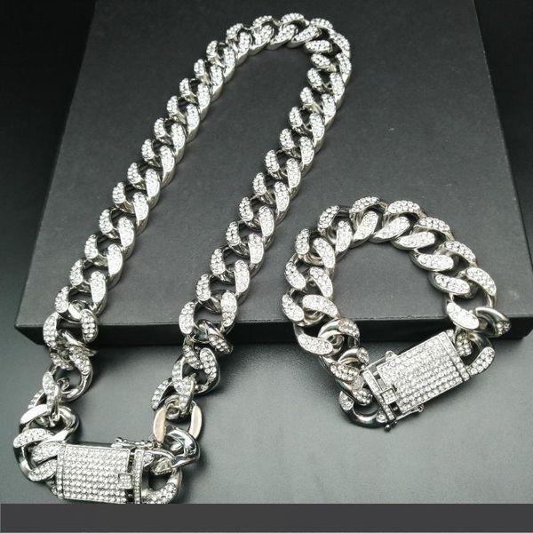 2cm hip hop necklace gold color iced out crystal miami cuban chain gold silver men necklace & bracelet set hip hop king new
2cm hip hop necklace gold color iced out crystal miami cuban chain gold silver men necklace & bracelet set hip hop king new