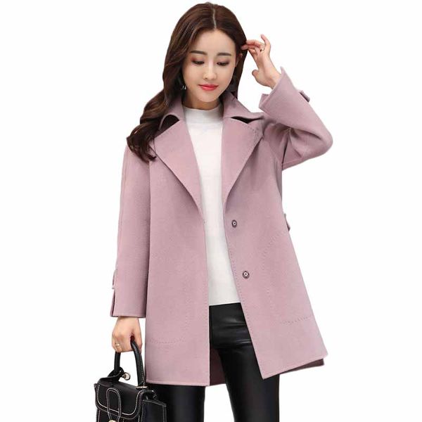 2019 new women woolen coat autumn winter jacket solid loose long sleeve belt outerwear cashmere wool coat female basic coats 353, Black
2019 new women woolen coat autumn winter jacket solid loose long sleeve belt outerwear cashmere wool coat female basic coats 353, Black