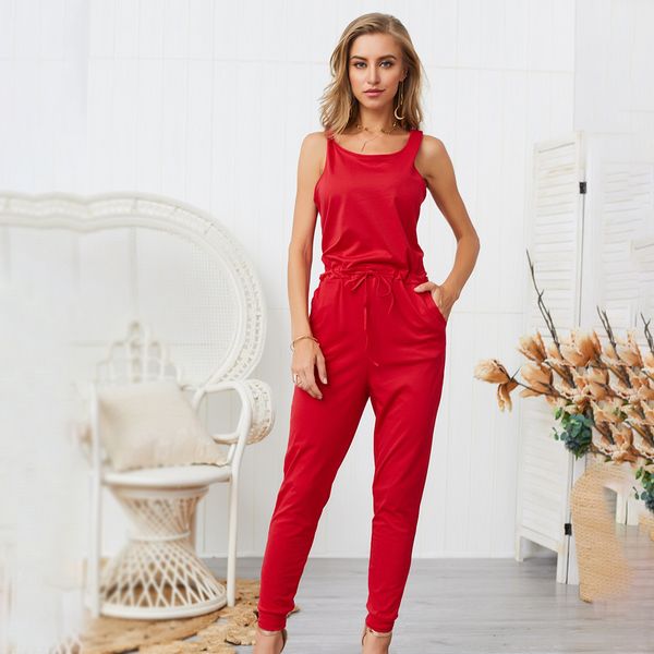 fitness lightweight round neck daily with pockets drawstring waist cotton blend women jumpsuit long pants sleeveless solid, Black;white
fitness lightweight round neck daily with pockets drawstring waist cotton blend women jumpsuit long pants sleeveless solid, Black;white