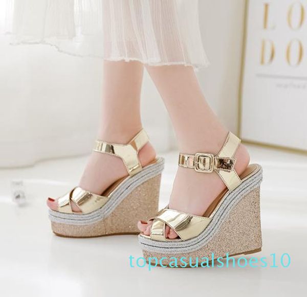 heels white gold cross strap wedge shoes platform high heels fashion luxury designer women shoes size 35 to 40 10t, Black
heels white gold cross strap wedge shoes platform high heels fashion luxury designer women shoes size 35 to 40 10t, Black